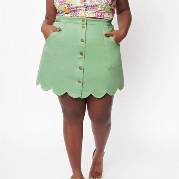 Smak Parlour Lime Green Campus Mini Skirt - Picture 1 of 7